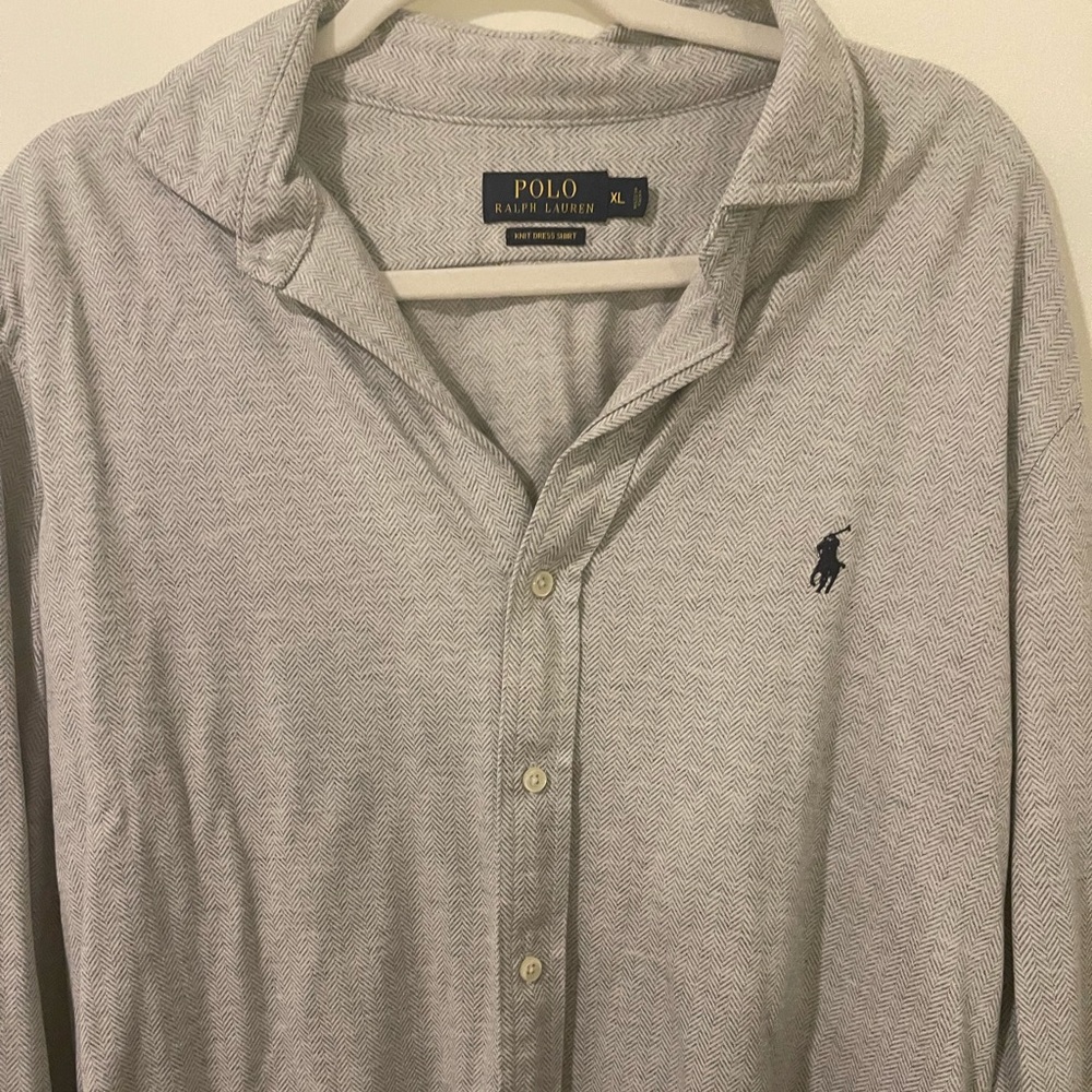 Polo Knit Herringbone Dress shirt